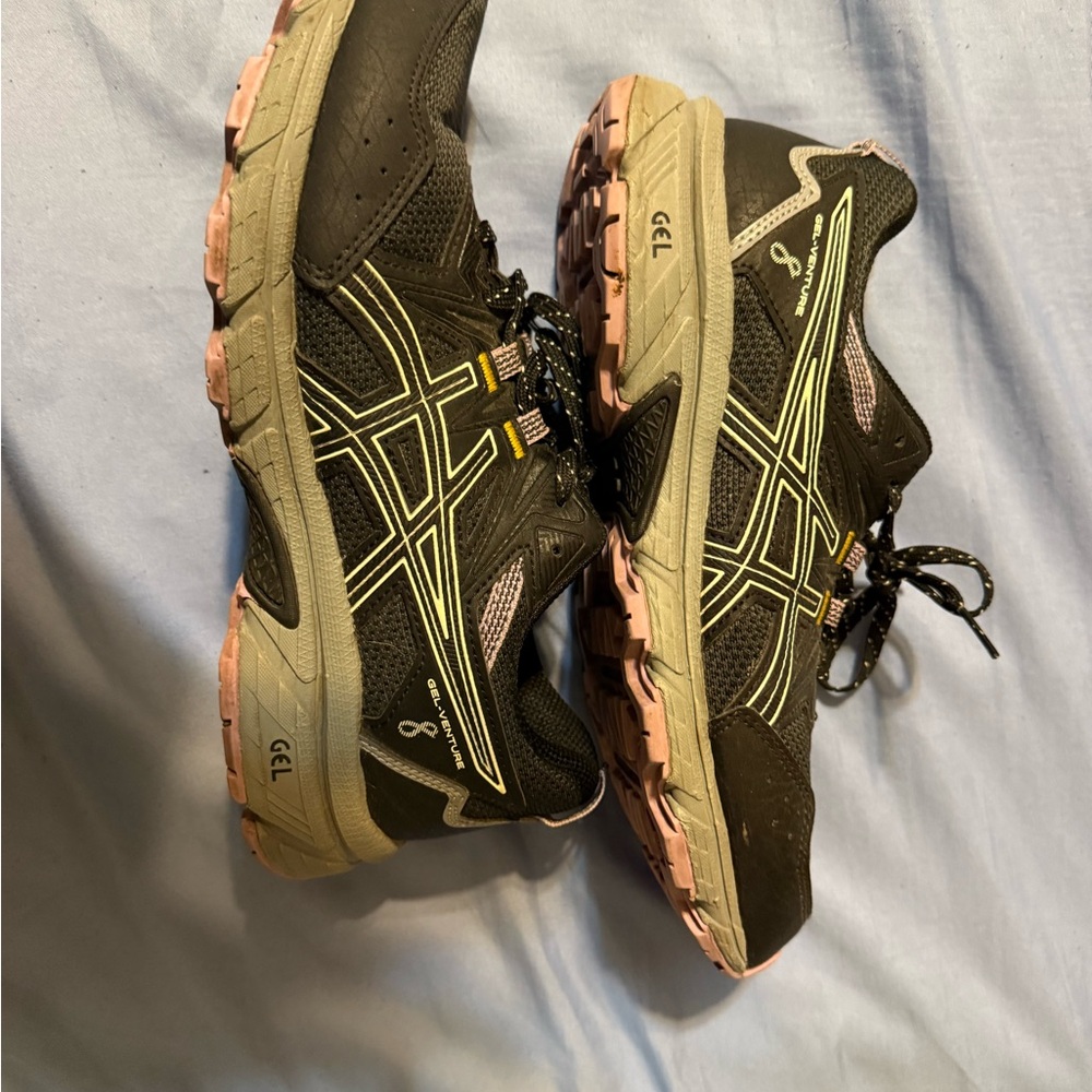 ASICS Black and Pink Trail Shoes
